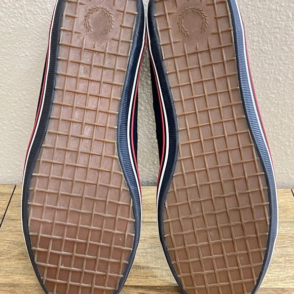 Fred Perry Kingston Twill Sneaker Navy Blue Men's Size 7 - Picture 7 of 8